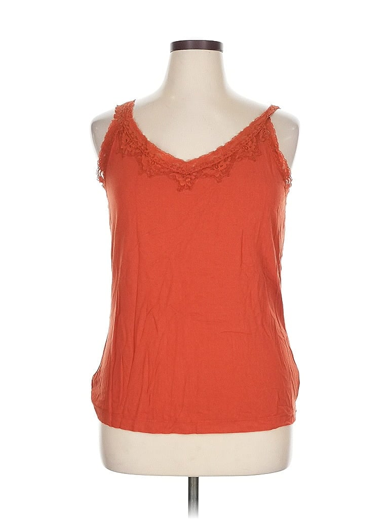 Pre-owned Chico's Tank Top Orange Sweetheart Neckline Tops