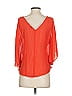 Guess 100% Polyester Orange 3/4 Sleeve Blouse Size XS - photo 2