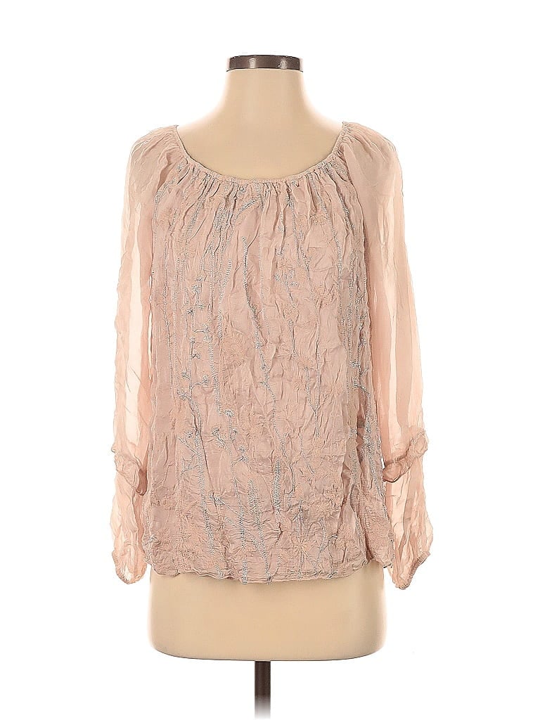 Pre-owned Tempo Paris 3/4 Sleeve Blouse In Pink