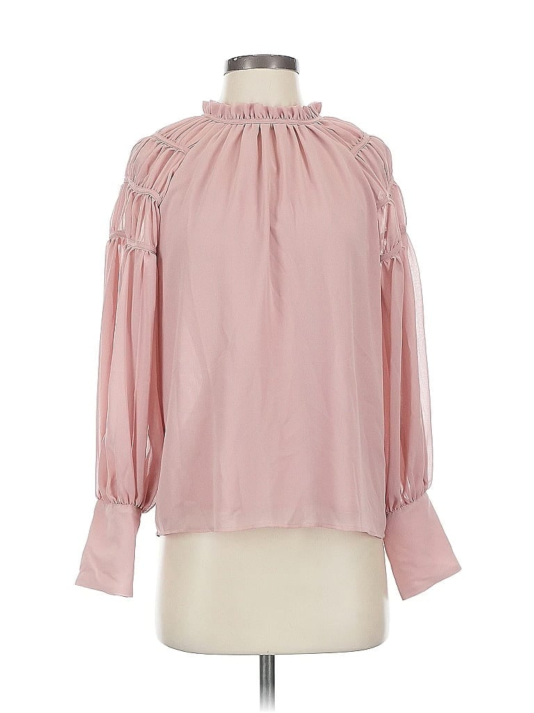 Pre-owned Ann Taylor Long Sleeve Blouse In Pink