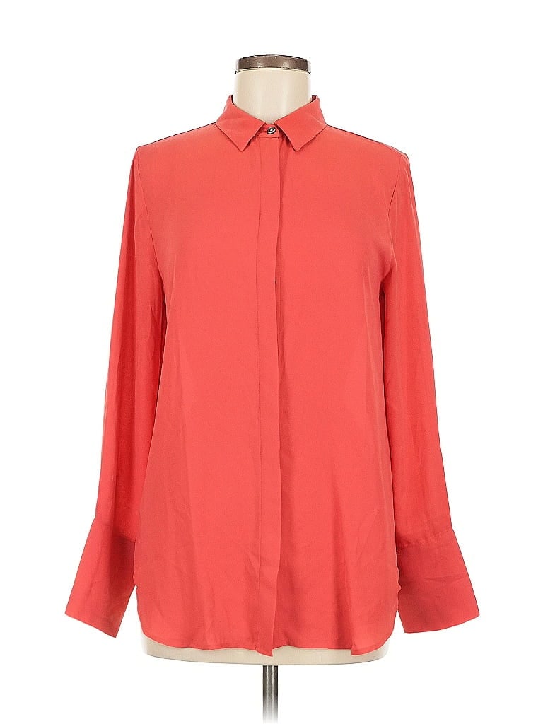 ANN TAYLOR FACTORY Pre-owned Long Sleeve Blouse In Red