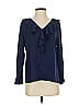 Allegra K 100% Polyester Blue Long Sleeve Blouse Size S - photo 1