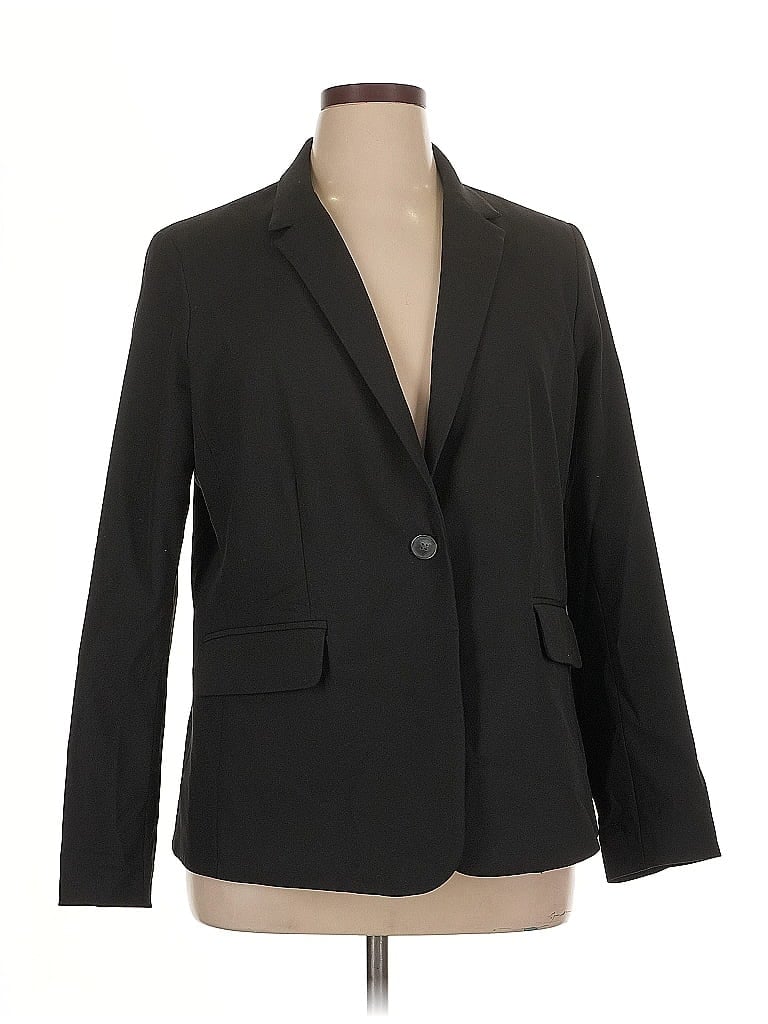 Pre-owned Lands' End Blazer Jacket In Black