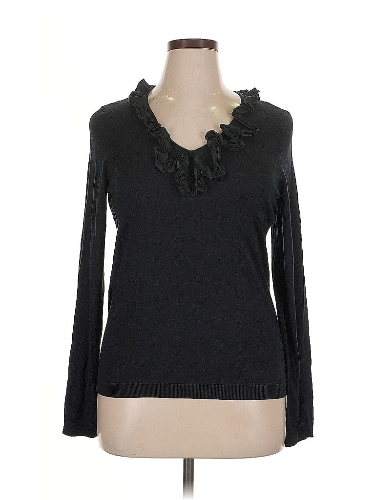 Click to view more detailed imagery on our partner's website Pre-owned Talbots Silk Pullover Sweater In Black