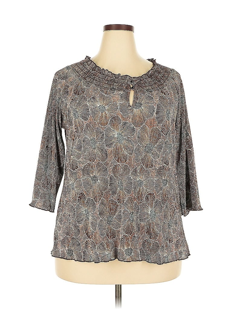 DRESSBARN Pre-owned 3/4 Sleeve Blouse In Gray