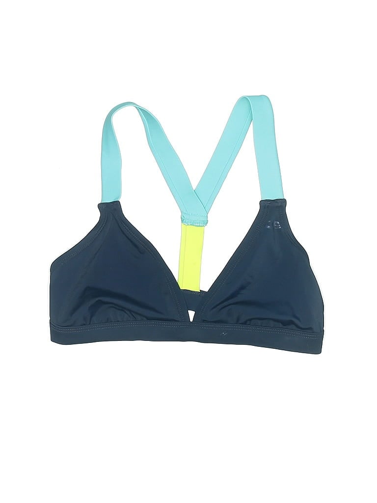 Pre-owned C9 By Champion Swimsuit Top Blue Color Block Pattern Swimwear