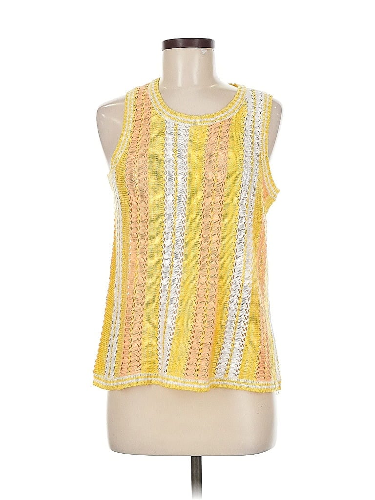 Pre-owned Lc Lauren Conrad Sleeveless Top Yellow Halter Neckline Tops