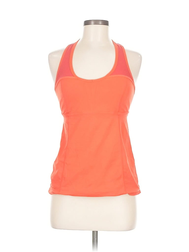 Click to view more detailed imagery on our partner's website Pre-owned Lululemon Athletica Tank Top Orange Halter Neckline Tops