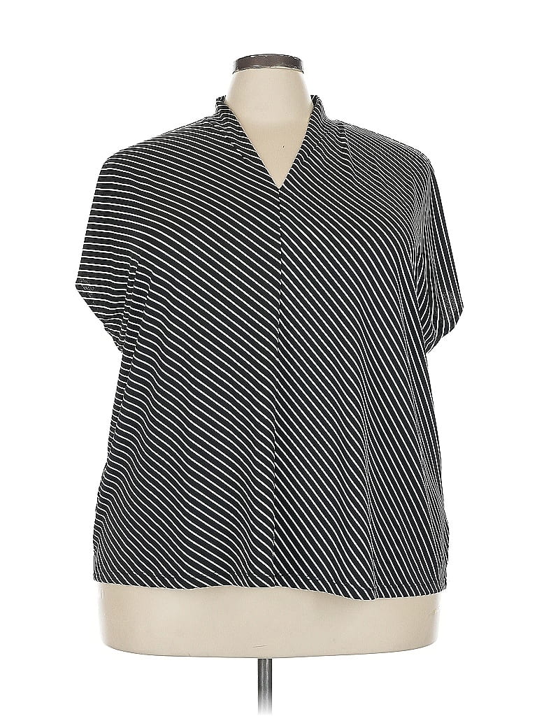 Pre-owned Nine West Short Sleeve Blouse In Black