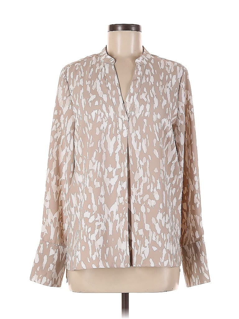 Pre-owned Vince Camuto Long Sleeve T-shirt In Brown