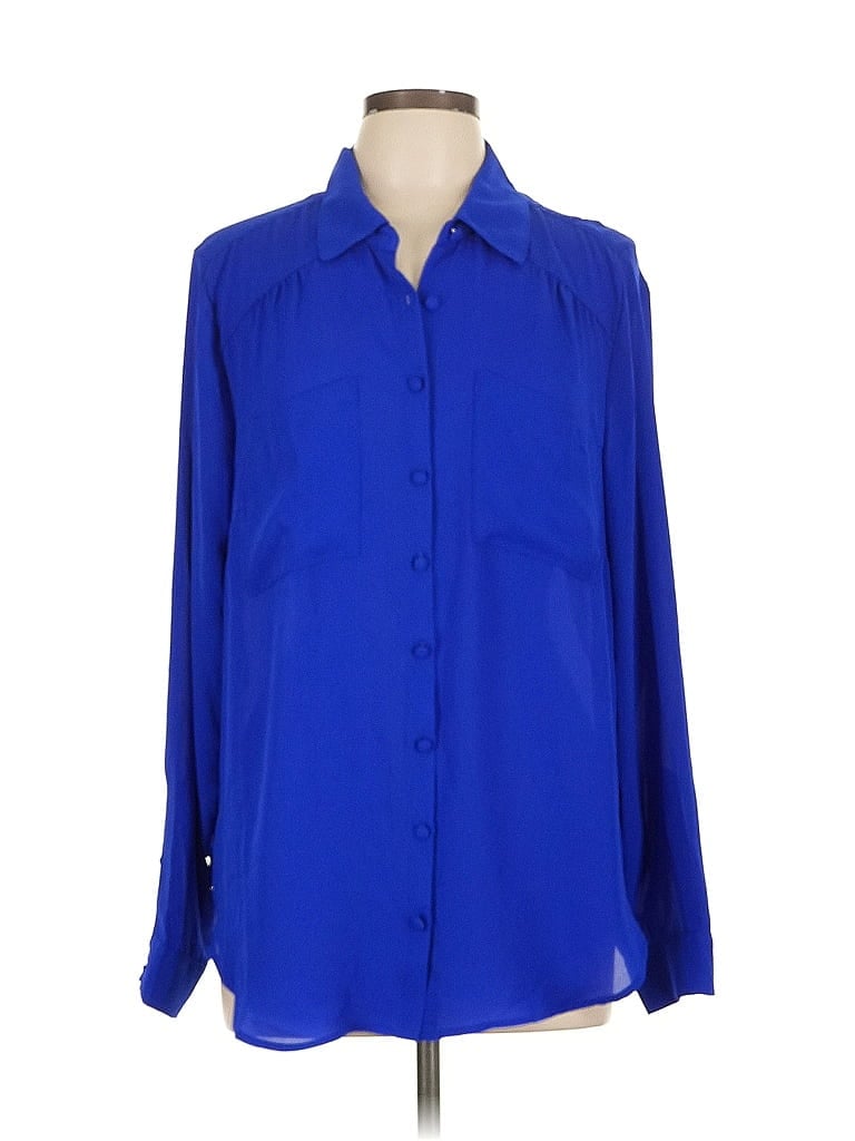 Pre-owned Torrid Long Sleeve Blouse In Blue