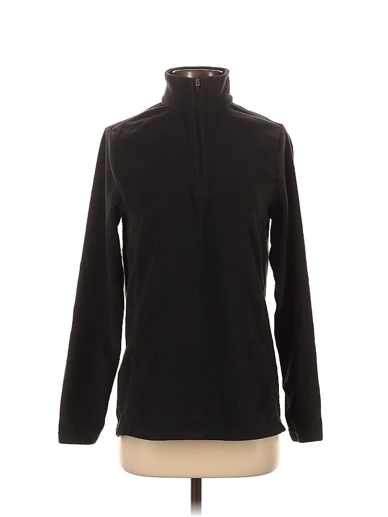 Pre-owned Lands' End Fleece Jacket In Black