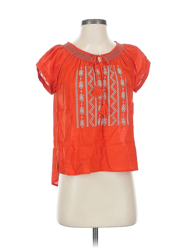 Pre-owned Forever 21 Short Sleeve Blouse In Orange
