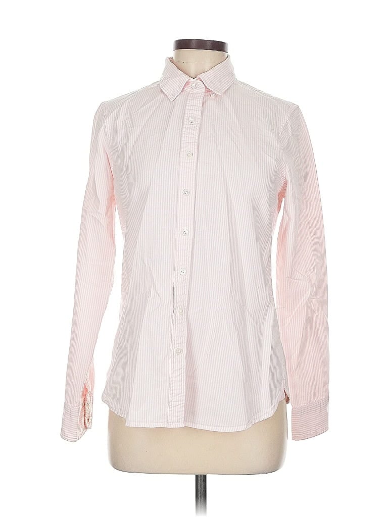Pre-owned Lands' End Long Sleeve Button Down Shirt In Pink