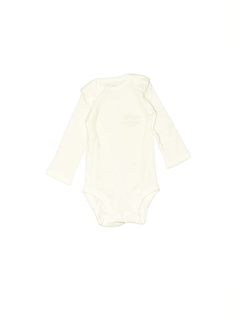 Pre-owned Just One You Made By Carter's Babies' Long Sleeve Onesie In White
