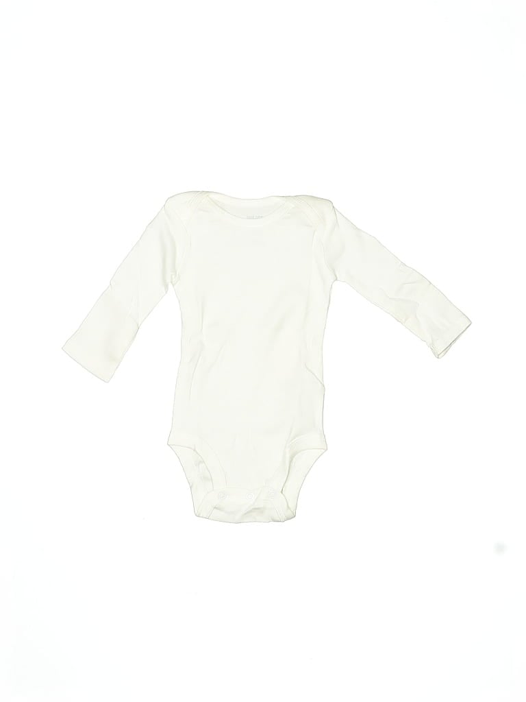 Pre-owned Just One You Made By Carter's Babies' Long Sleeve Onesie In White