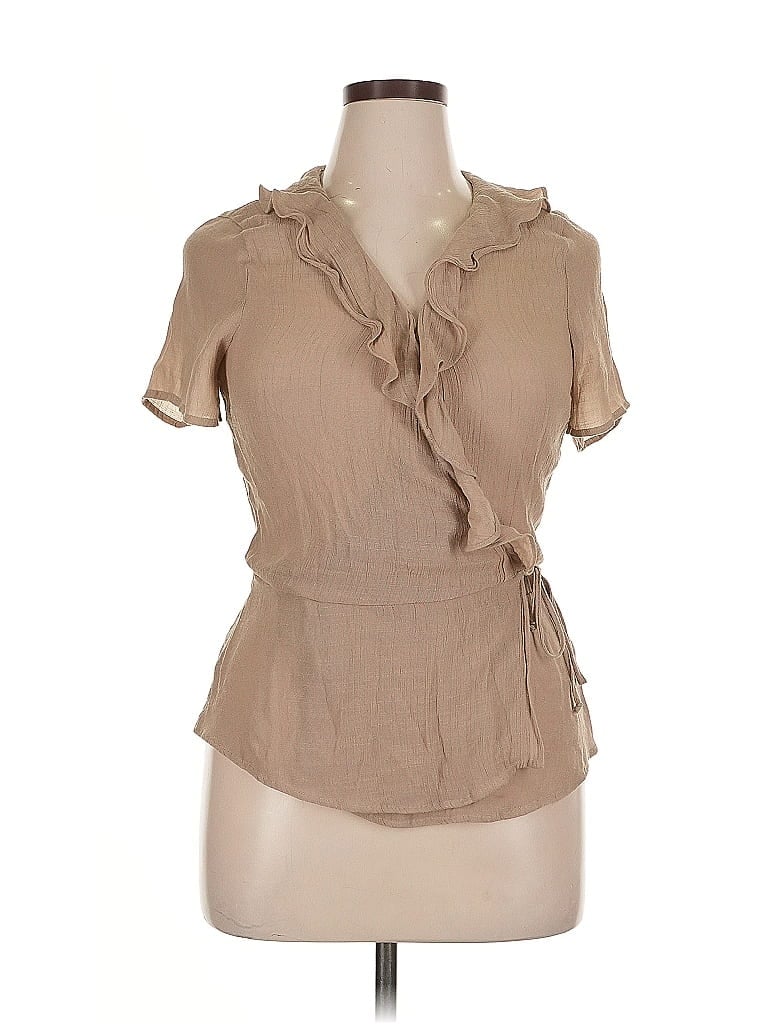 ASSORTED BRANDS Pre-owned Short Sleeve Blouse In Brown