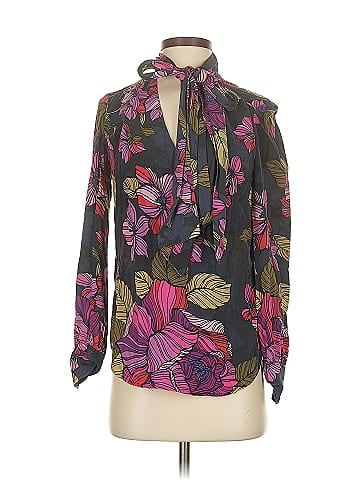 Trina Turk Long Sleeve Silk Top (view 1)