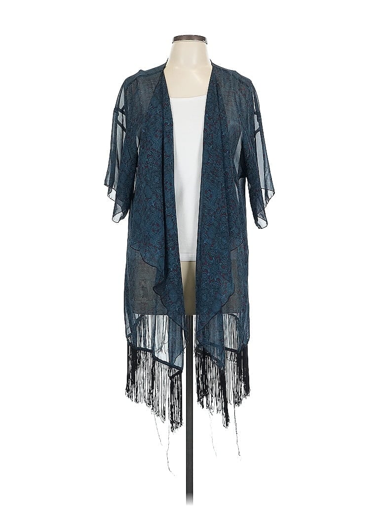 Pre-owned Lularoe Kimono In Blue