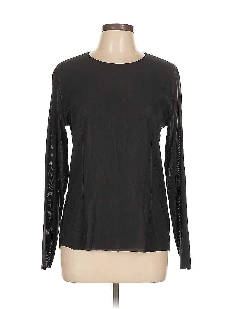 Pre-owned Cos Long Sleeve Top Black Crew Neck Tops