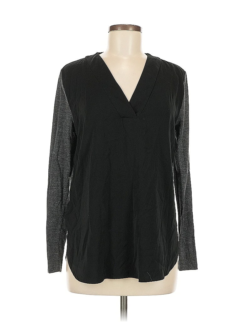 Pre-owned Ann Taylor Loft Long Sleeve T-shirt In Black