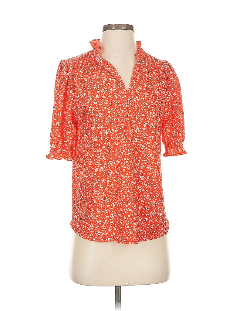 Pre-owned Melloday Short Sleeve Blouse In Orange