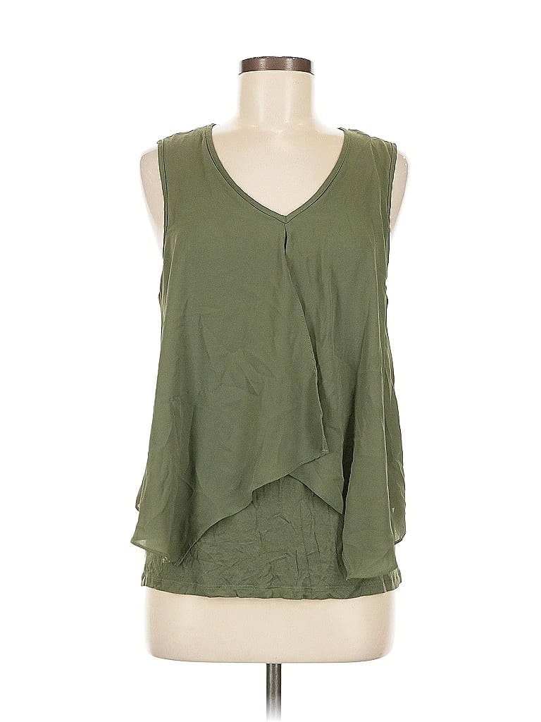 Pre-owned Bar Iii Sleeveless Blouse In Green