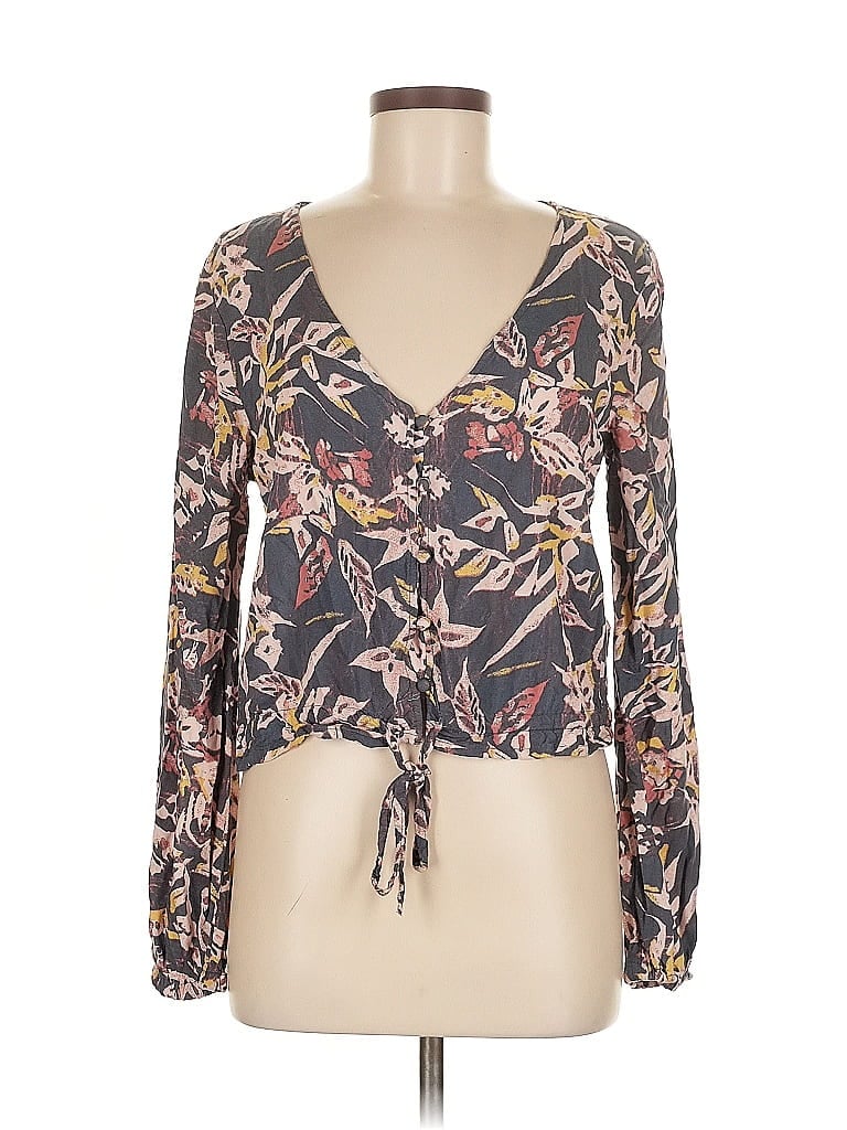 Pre-owned Roxy Long Sleeve Blouse In Black