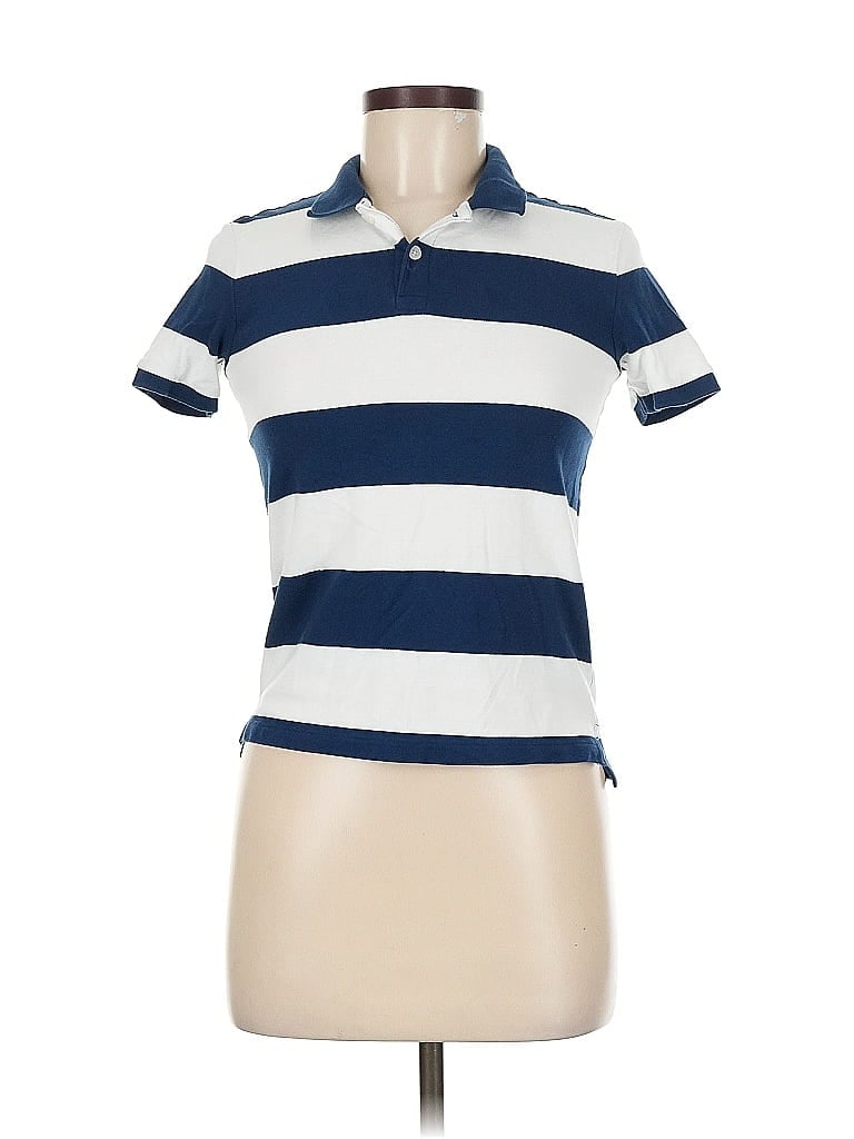 Pre-owned Old Navy Short Sleeve Top Blue Collared Neckline Tops