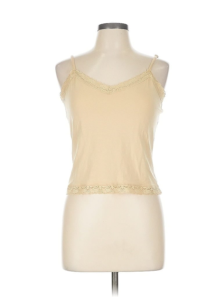 Pre-owned Ak Anne Klein Tank Top Yellow Sweetheart Neckline Tops