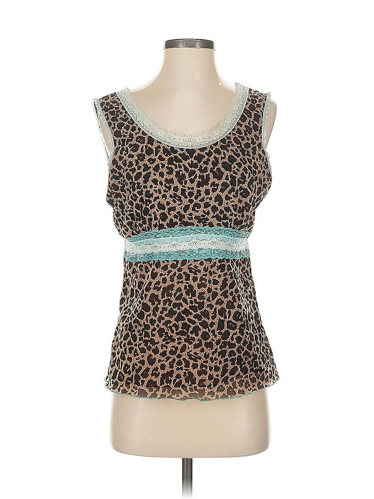 Pre-owned Assorted Brands Tank Top Brown Strapless Neckline Tops