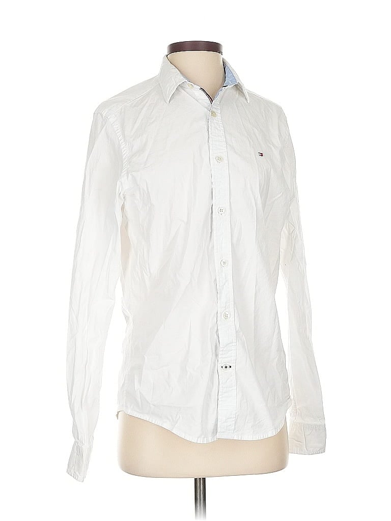 Pre-owned Tommy Hilfiger Long Sleeve Button Down Shirt In White