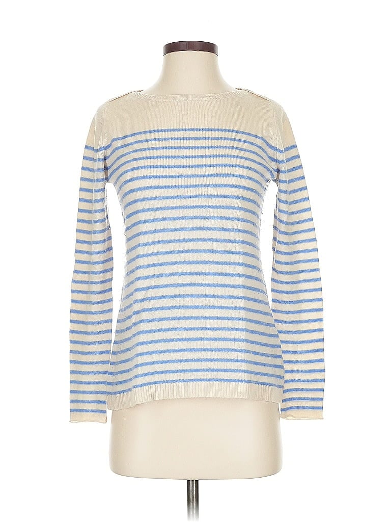 Pre-owned Cortland Park Cashmere Pullover Sweater In Blue