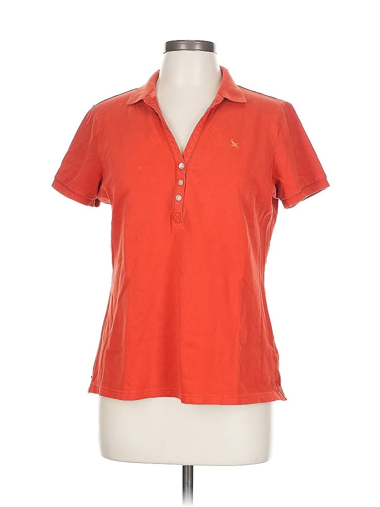 Pre-owned Eddie Bauer Short Sleeve Polo Shirt In Orange
