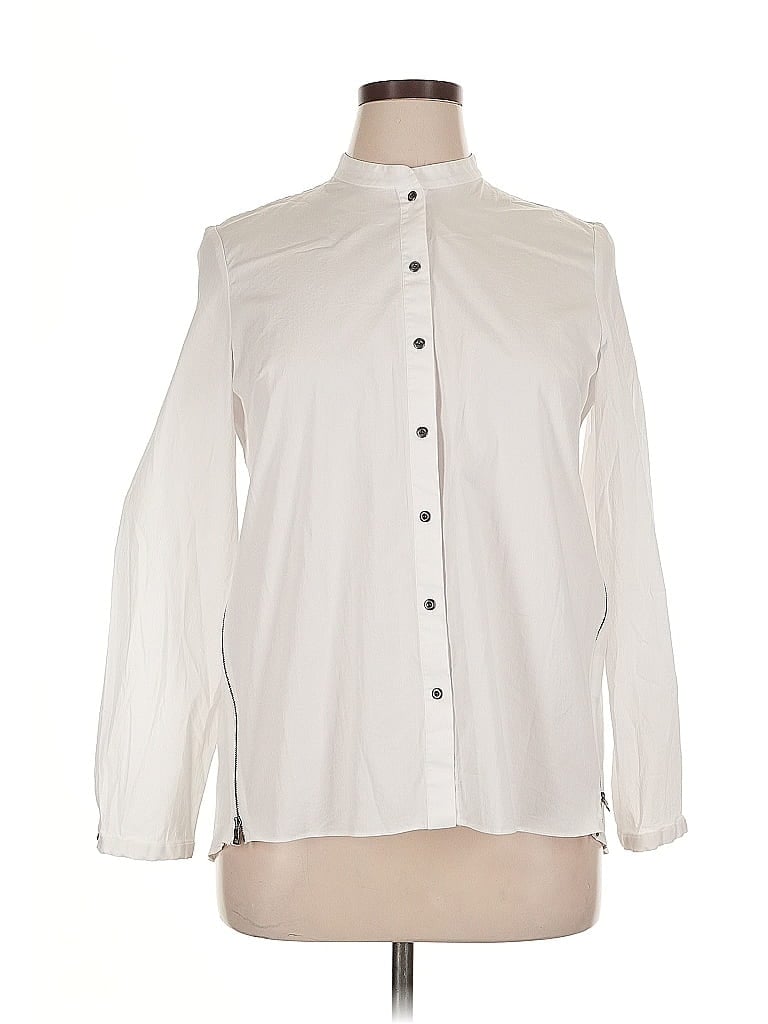 Pre-owned T Tahari Long Sleeve Blouse In White