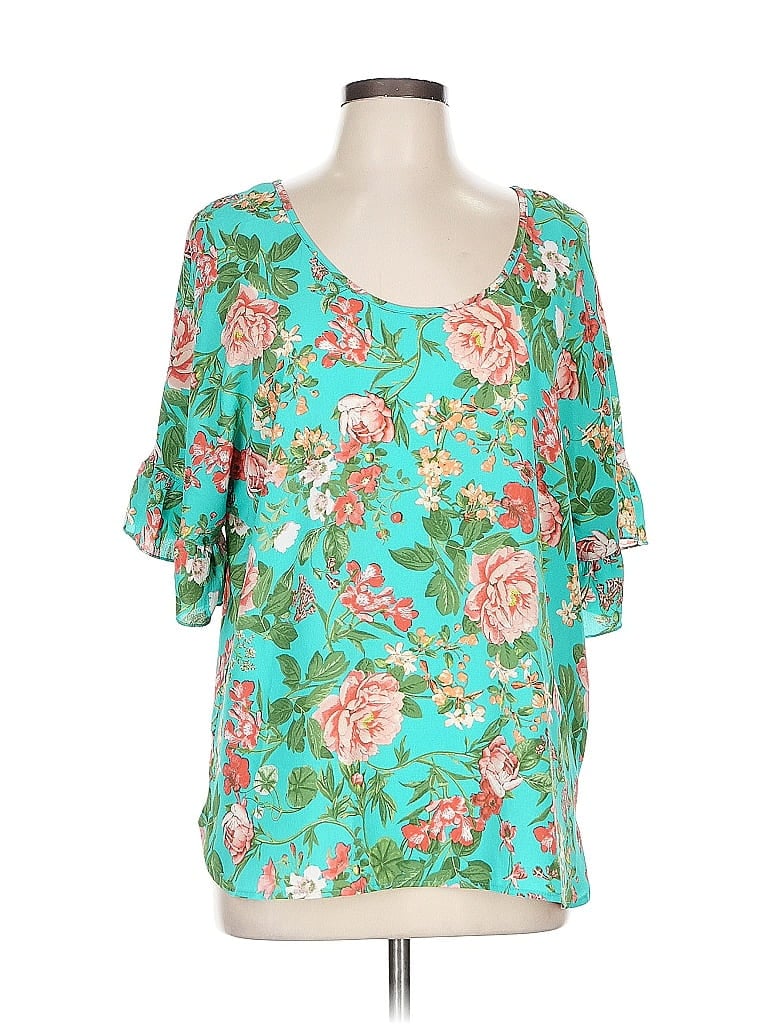 Click to view more detailed imagery on our partner's website Pre-owned Counterparts Short Sleeve Blouse In Blue