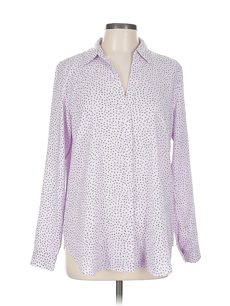 Pre-owned Ann Taylor Long Sleeve Blouse In Purple