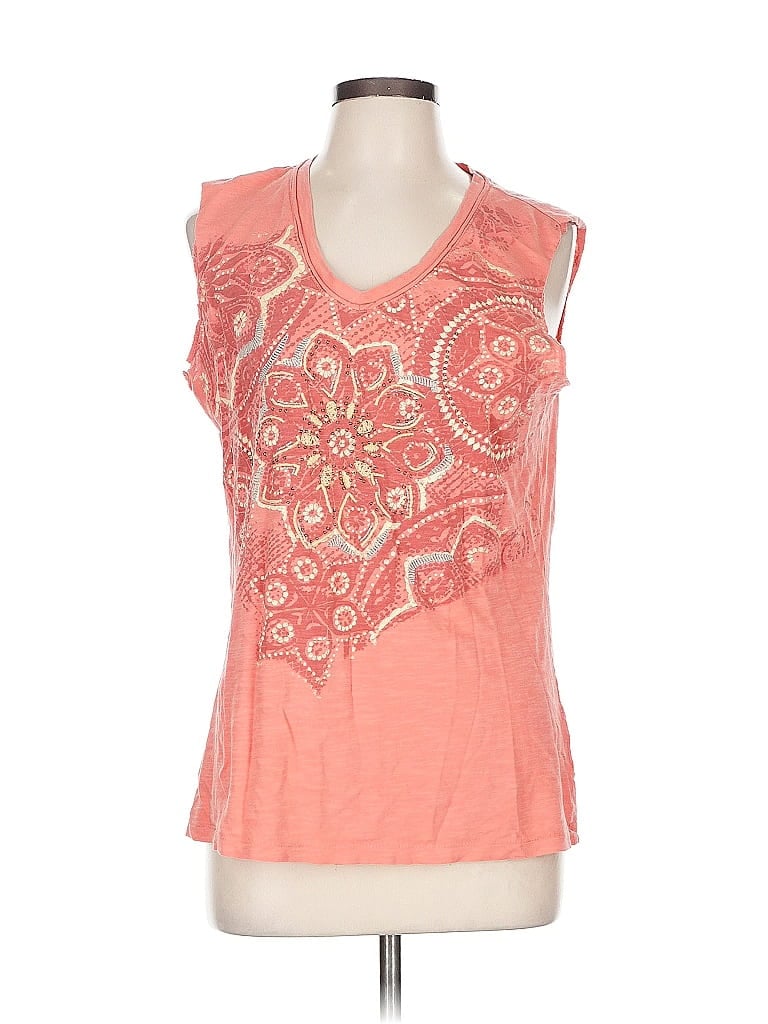 Pre-owned Sonoma Life + Style Sleeveless Top Orange V Neck Tops