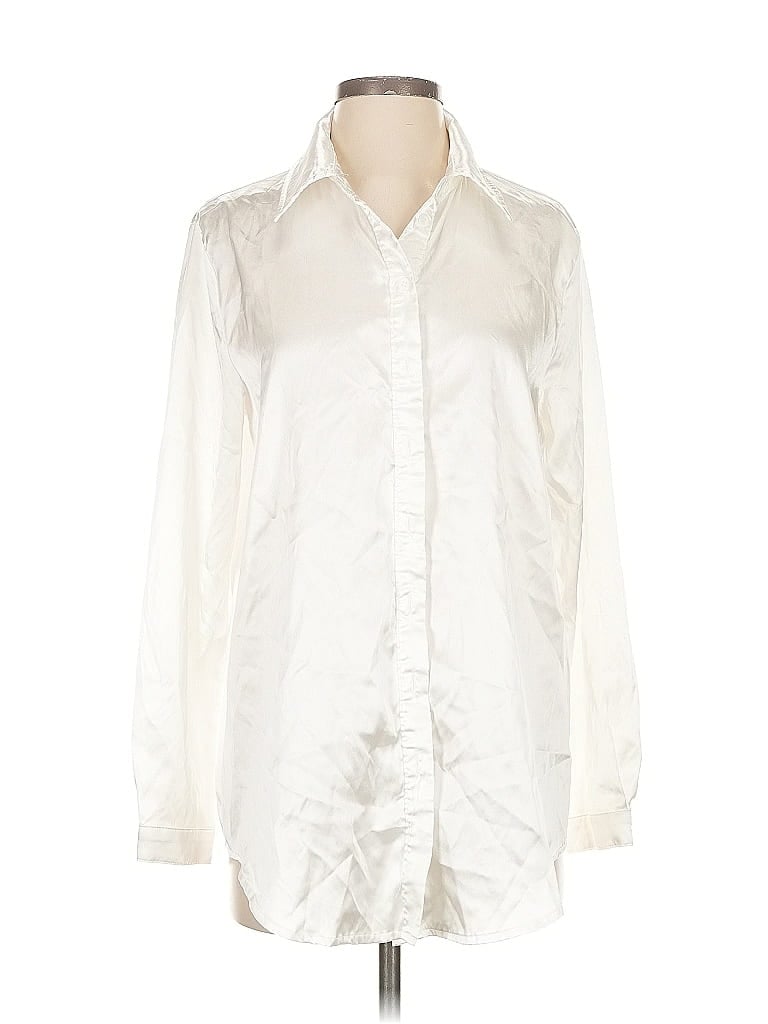 Pre-owned Prettylittlething Long Sleeve Blouse In White