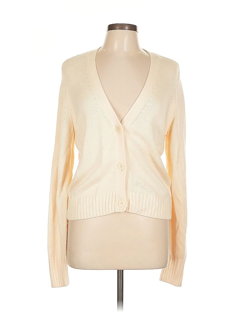 Pre-owned 7 For All Mankind Cardigan Sweater In White