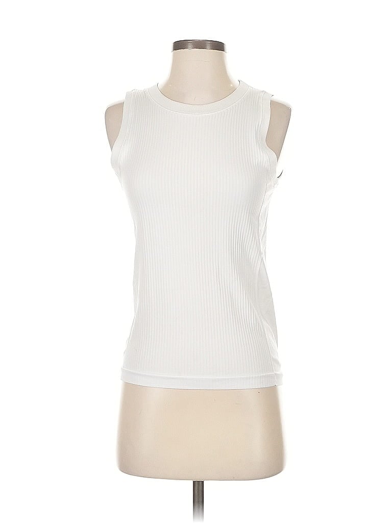 Pre-owned Athleta Sleeveless T-shirt In White