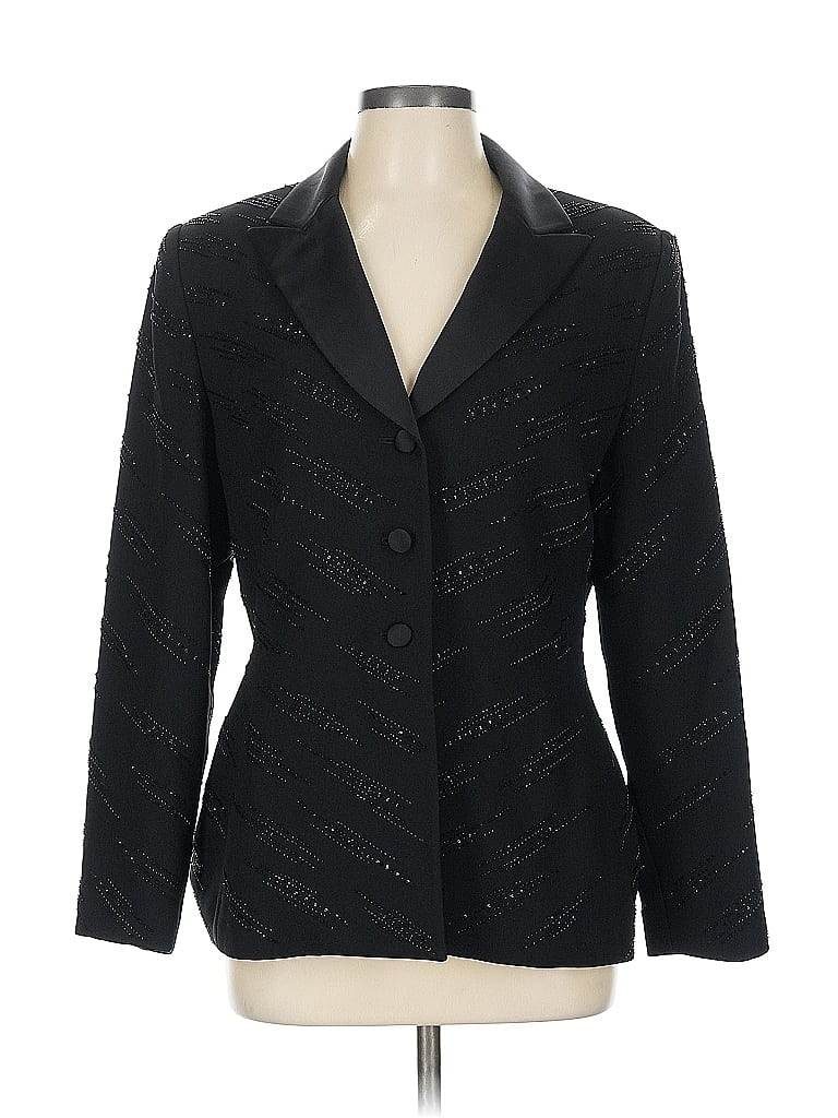 Pre-owned Albert Nipon Blazer Jacket In Black
