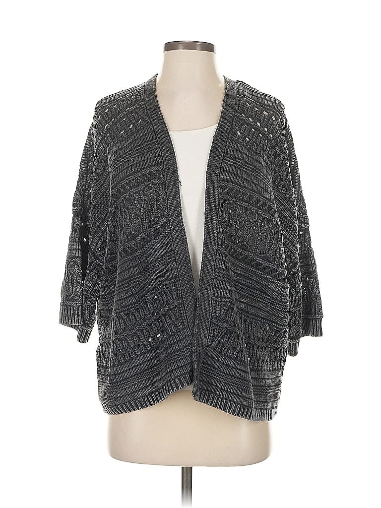 Pre-owned Lucky Brand Cardigan Sweater In Gray