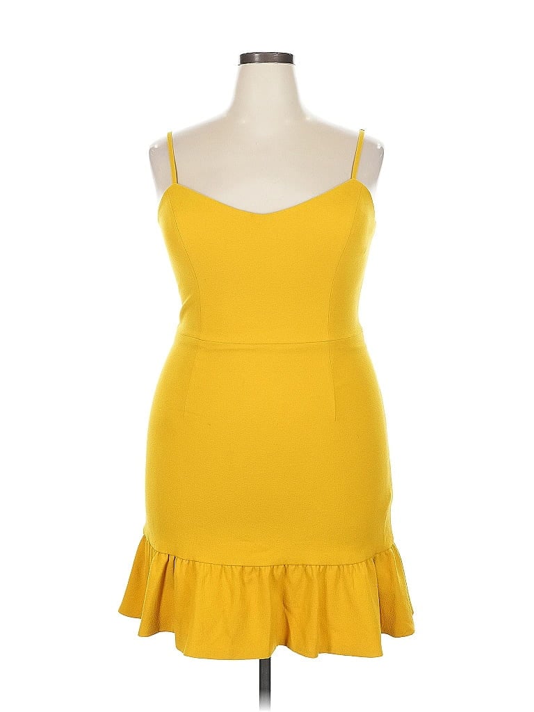 Pre-owned Dress The Population Cocktail Dress In Yellow
