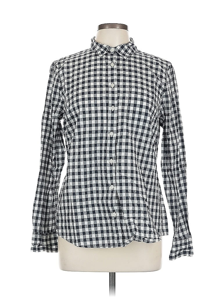 Pre-owned J.crew Factory Store Long Sleeve Button Down Shirt In Blue