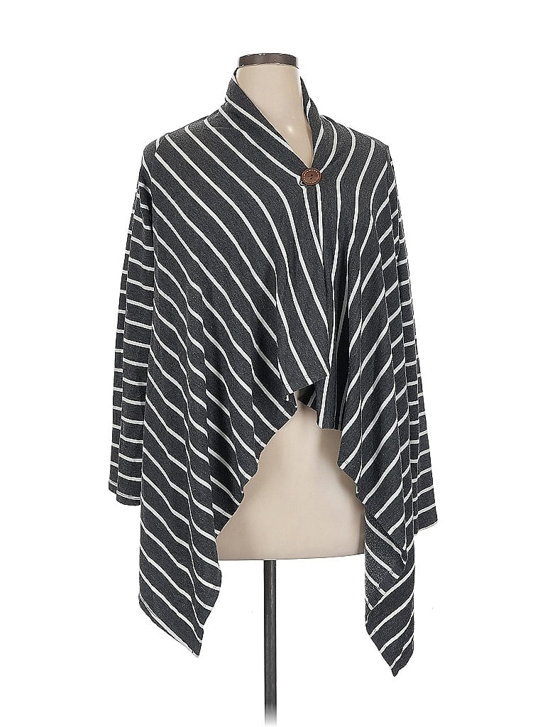 Pre-owned Bobeau Poncho In Gray