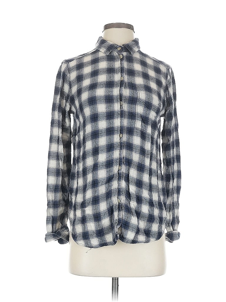 Pre-owned American Eagle Outfitters Long Sleeve Button Down Shirt In Blue