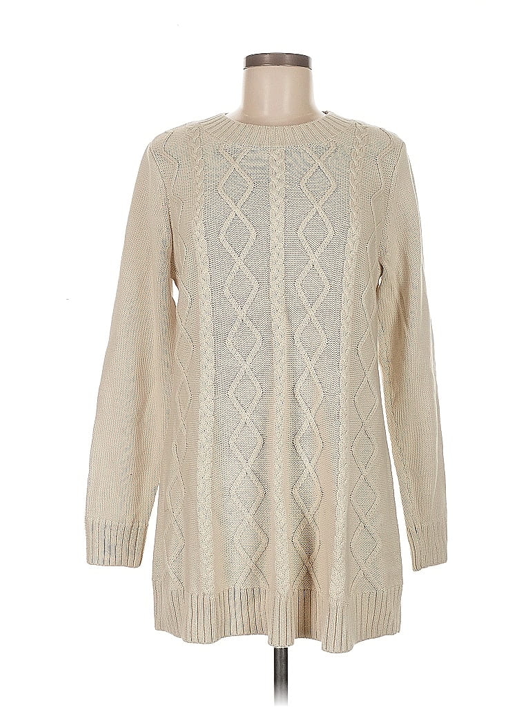 Pre-owned Susan Graver Pullover Sweater In White