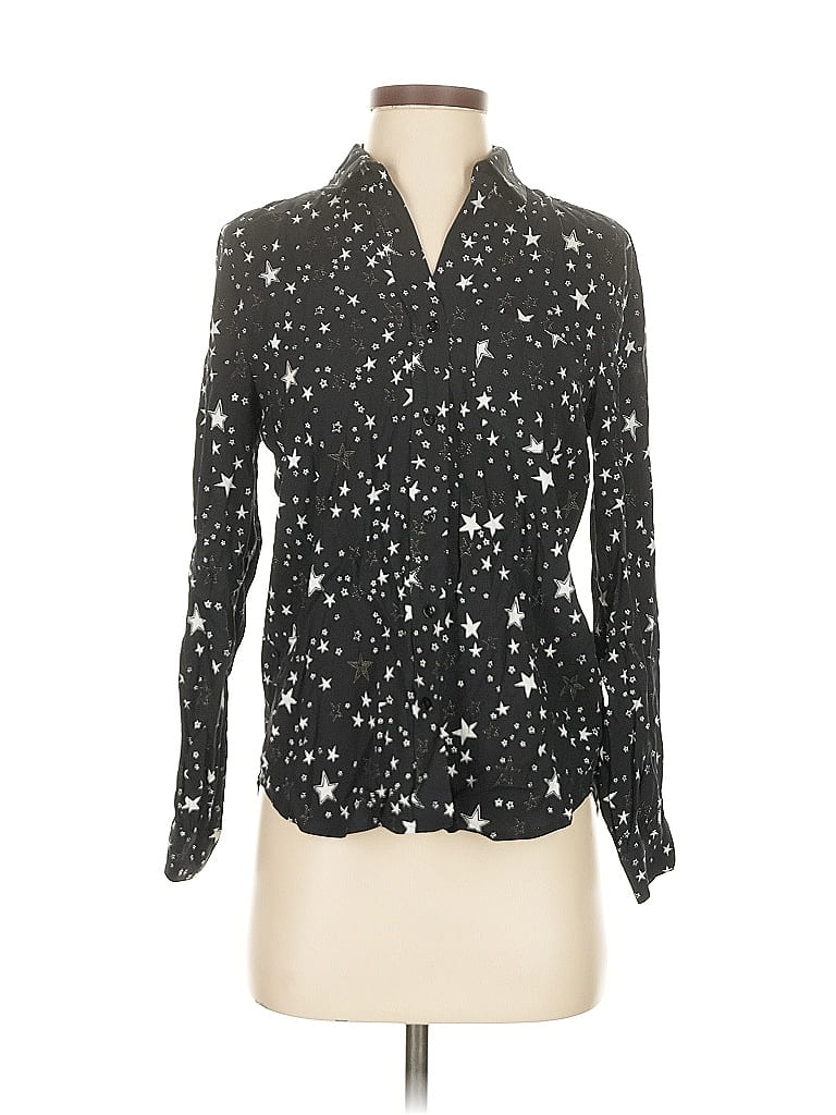 Pre-owned Rails Long Sleeve Blouse In Black