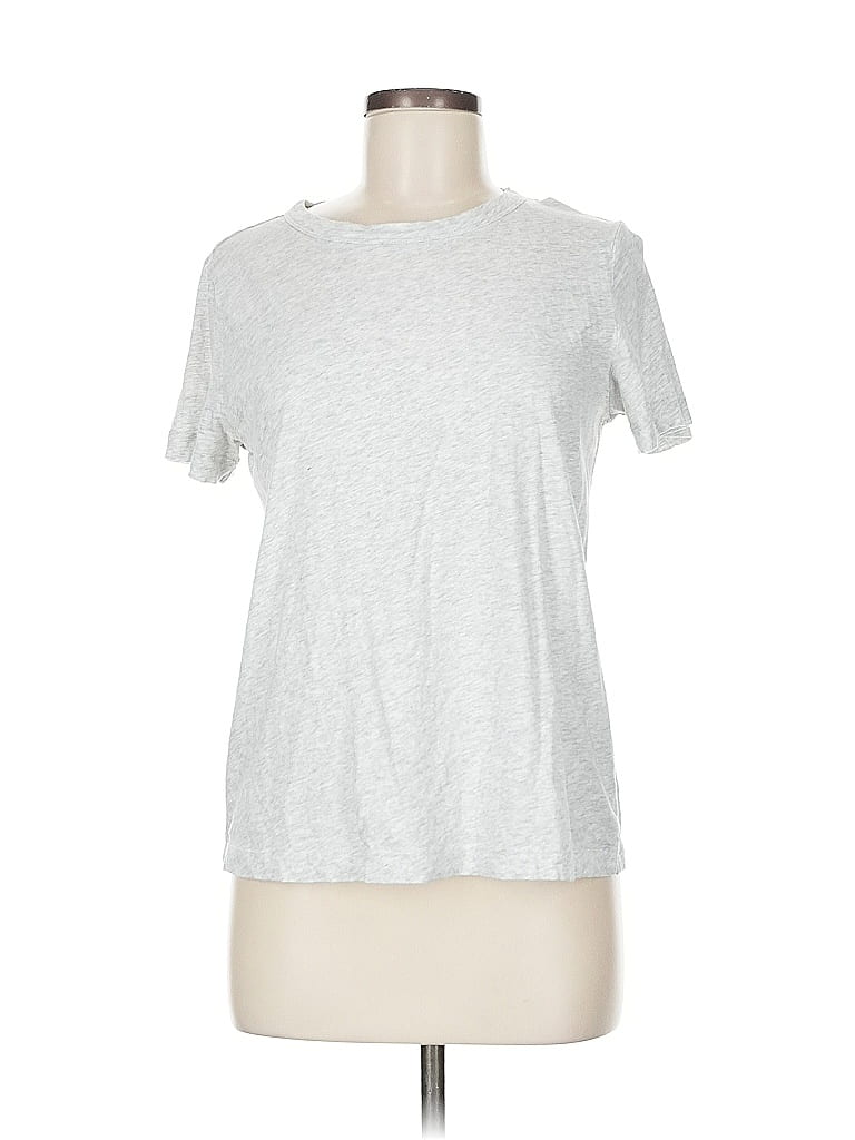 Pre-owned Ann Taylor Loft Short Sleeve T-shirt In Silver